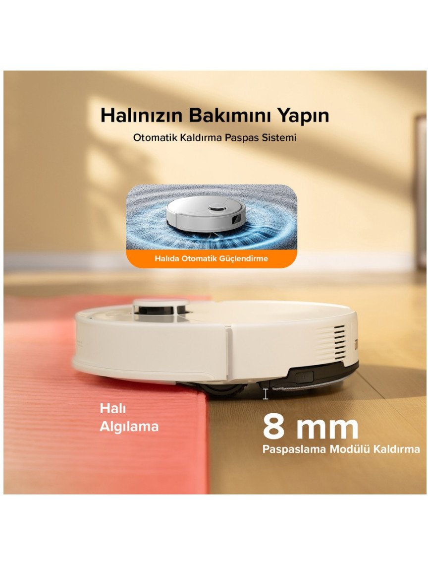 Roborock Q8 Akıllı Robot Süpürge Beyaz